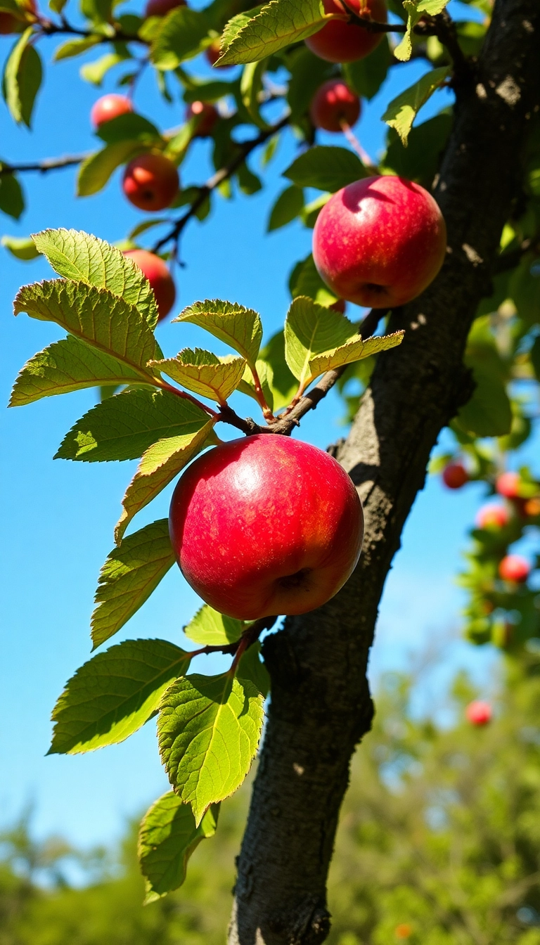 iPhone Sleek AI Apple On Tree Scenic Wallpaper